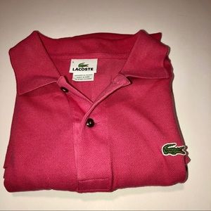 Men’s Pink Lacoste size 5 polo shirt